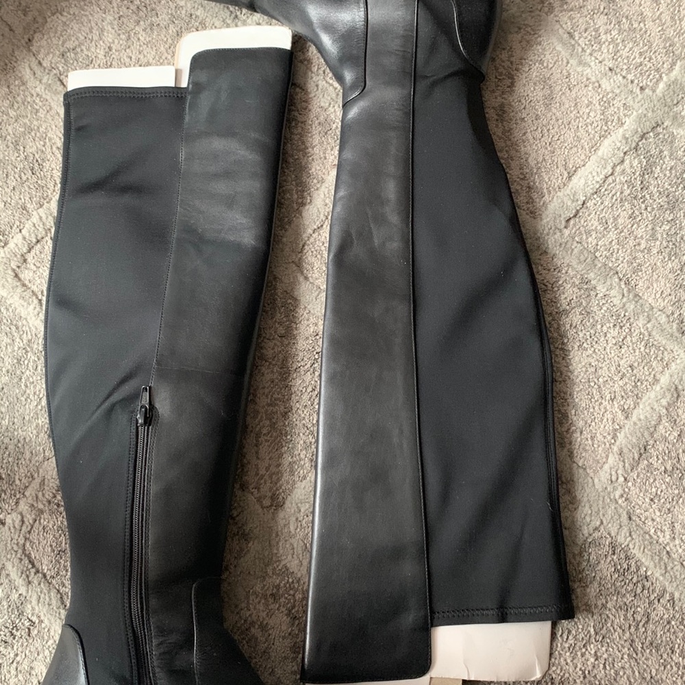 Clark Pure Caddy Black Leather Knee High Boots